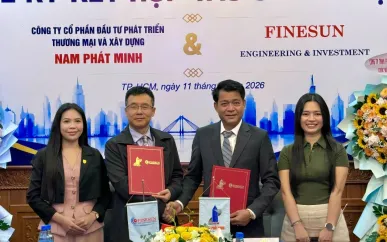 11/08/2026: Lễ Ký Kết Hợp Tác Chiến Lược Giữa CÔNG TY CP ĐTPT TM&amp;XD NAM PHÁT MINH &amp; CÔNG TY TNHH FINESUN ENGINEERING AND INVESTMENT (VIỆT NAM )